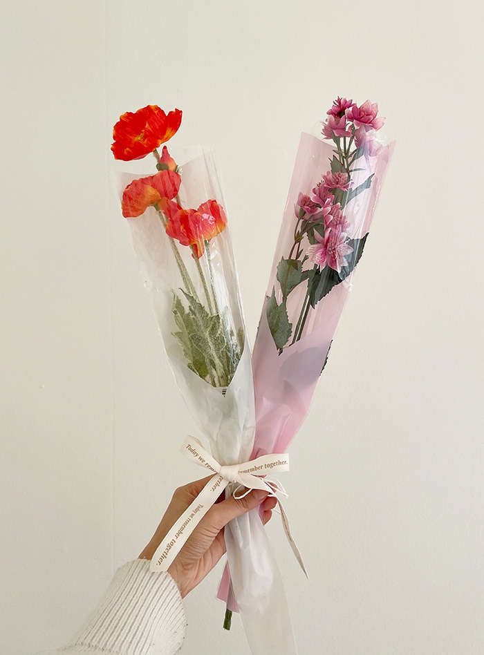 튤립 배색 한송이꽃 포장지 2-color
